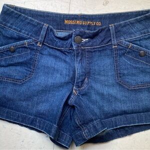 Mossimo Supply Co. Blue Jean Shorts with Distressed Hem